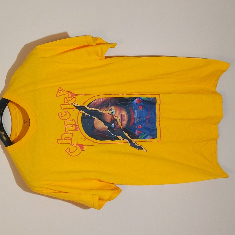 Vintage Classic Movie Horror Themed Yellow Chucky T-Shirt Cotton - Picture 3 of 8